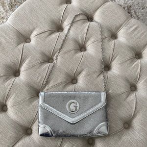 Guess Envelope Style Silver sequined Bag